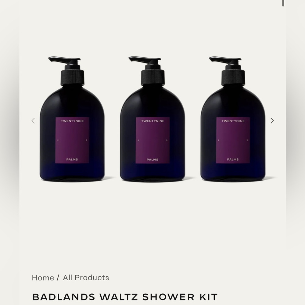29 PALMS - Badlands Waltz Shower Kit - Shampoo/Conditioner/ Body Wash - NIB